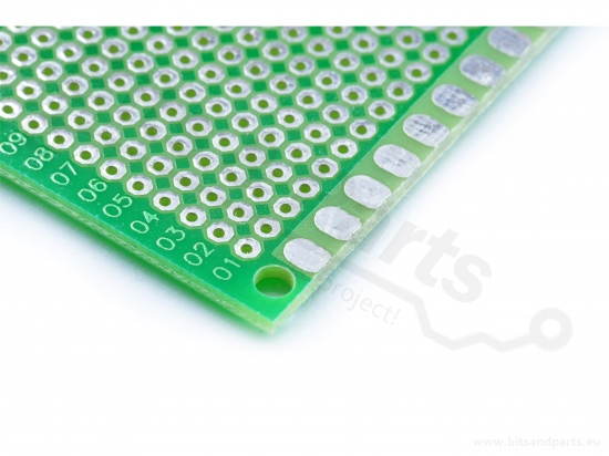 Prototyping board / PCB Fiberglass/Glasvezel enkelz. (18x24gaats / 5x7cm)